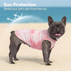 cyeollo 2pack Dog Cooling Shirt, Breathable Sleeveless Summer Clothes for Dogs, Intant Cool T Shirts for Small Dogs, Pink XL