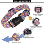 ARING PET Easter Dog Collar, Cute Purple Easter Eggs Boy Girl Doggy Collars with Quick Release Buckle for Puppy Small Medium Large Dogs-L