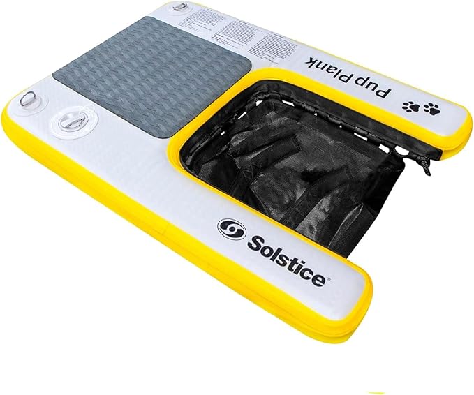 SOLSTICE Inflatable Pup Plank, Dog Water Ramp for Boats & Docks, Mini, 30 lb Capacity - Floating Platform for Pets for Lake, River, Beach & Swimming Pool, Includes Pump, Patent-Protected Design