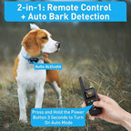 PetJoy Bark and Shock Collar Combo, Dog Bark Collar for Large Dogs, Auto Bark Collar with Remote (3 Dogs) - 3300 Ft Range, Remote and Automatic Modes 2 in 1