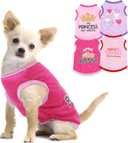 4 Pieces Chihuahua Clothes Cute Dog Clothes for Small Dogs Girl Puppy Shirt Yorkie Clothes Soft Pink Extra Small Dog Pet Clothing Comfortable XXS