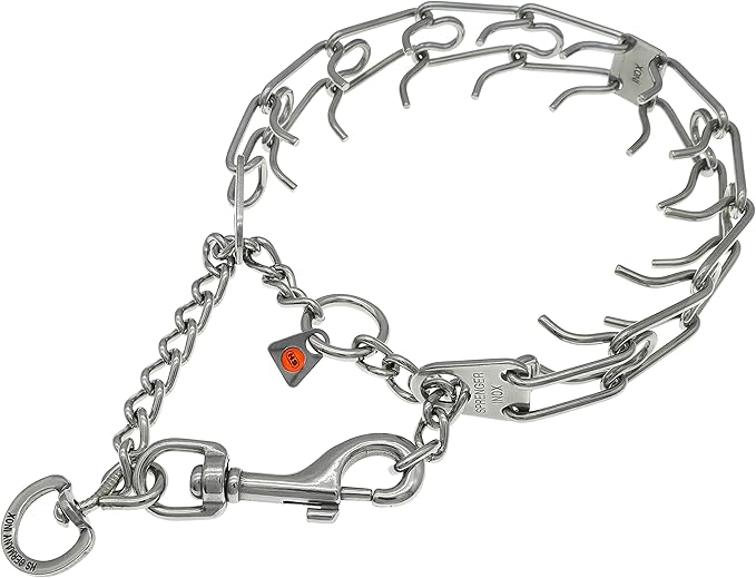 Herm Sprenger Stainless Steel Ultra-Plus Prong Dog Training Collar with Quick Release Snap Hook and Swivel D-Ring for Medium Large Dogs Professional Training Pinch Collar Made in Germany