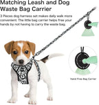 Petmolico Dog Harness for Small Dogs, Cute Harness Vest with Two Leash Clips and Soft Handle, Reflective Easy Walk Puppy Vest - Grey Leopard, Medium