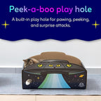 UFO Cat Scratcher Box for Indoor Cats, Extra Large 20" Cardboard Scratcher House with Reversible Pad, Enclosed Cat Lounge for Large Cats, 20 x 12 x 6 in