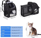 Cat Backpack Carrier, Expandable Pet Carrier Backpack for Cats & Small Pets, Super Ventilated Breathable Design, Airline Approved Portable Travel Backpack for Hiking, Camping & Outdoor Use