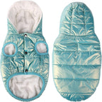 Windproof Waterproof Dog Coat Fleece & Cotton Lined Warm Jacket, Cold Weather Pet Apparel Clothes Vest for Small Medium Large Dog (XS, Mintgreen)