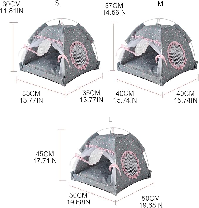 Pet Tent House Dogs Bed Portable Removable Puppies Cat Indoor Outdoor Kennels Cave