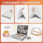 2PCS Cat Scratcher Laptop with 'Mouse' Jingle Ball, Stickers, 3-in-1 Cardboard Cat Interactive Toy, Kitten Toy & Cat Scratching Pad