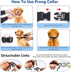 Prong Collar for Large Dogs, Dog Pinch Collar,Dog Training Collar,High Strength Quick Release Buckle,Comfort Rubber Tips (Black，4.0mm, 23.6-Inch)