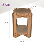 Necoichi Cat Scratcher Tower for Indoor Cats - Cat Scratching Post Lounger with Reversible Usability and Extra Comfort for Lounge, Cardboard Bed Couch / (XL, Oak)