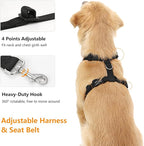 Dog Seat Belt, Safety Vest Dog Car Harness with Adjustable Buckle Dogs Seat-Belt for Vehicle Nylon Pet Safety Seats Belts Heavy Duty(XXL, Black)