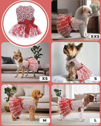 CuteBone Dog Christmas Dress Girl Puppy Birthday Skirt Tutu Cat Wedding Outfit Pet Party Clothes for Small Dogs Costume DD09XS