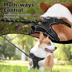 PUPTECK No Pull Dog Harness Small Sized, Adjustable Reflective Dog Harness with Handle Easy Control, Comfortable Soft Padded Pet Vest Harness for Small Dogs, Black S