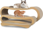 3 in 1 Cat Scratcher Cardboard, Cat Scratching Board Furniture Protector, Cat Scratching Post, Cat Beds for Indoor Cats, Infinity Shape, X-Large