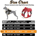 rabbitgoo Dog Harness for Large Dogs No Pull, Tactical Service Pet Vest with Molle and Control Handle, Adjustable and Reflective Military Harness for Easy Walking and Training, Red, L