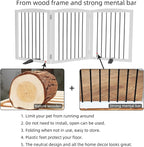 Freestanding Panel Dog Gate for Indoor, Doorways,Stairs, or Hallways,Foldable Wooden Dog Fence for House,Pet Gate for Dogs, Puppy Gate,Support Feet Included,24 "Height-3 Panels,White