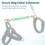 PetBonus Dog Collar Safety Clip, Waterproof Backup Safety Strap for Dog Harness to Prong Collar, Odor Proof Double Ended Clasp Leash Connector for Training Walking (Mint Green)
