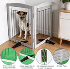 Dog Fence Indoor,Dog Gate Indoor for Doorway pet gate -2-Panel Freestanding, Hallways, House or Stairs -40x24-Inch Retractable Foldable Expandable Wood Pet by SFJC (Grey) ﻿