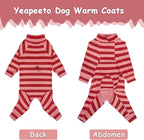 Dog Coats Autumn Winter Jumpsuit for Large Medium Dogs, Warmer Recovery Suit Polar Fleece Dog Bodysuit Lightweight Pajamas Pullover Stretchy Onesie Four-Legged Cold Weather Clothes (3XL, Xmas)