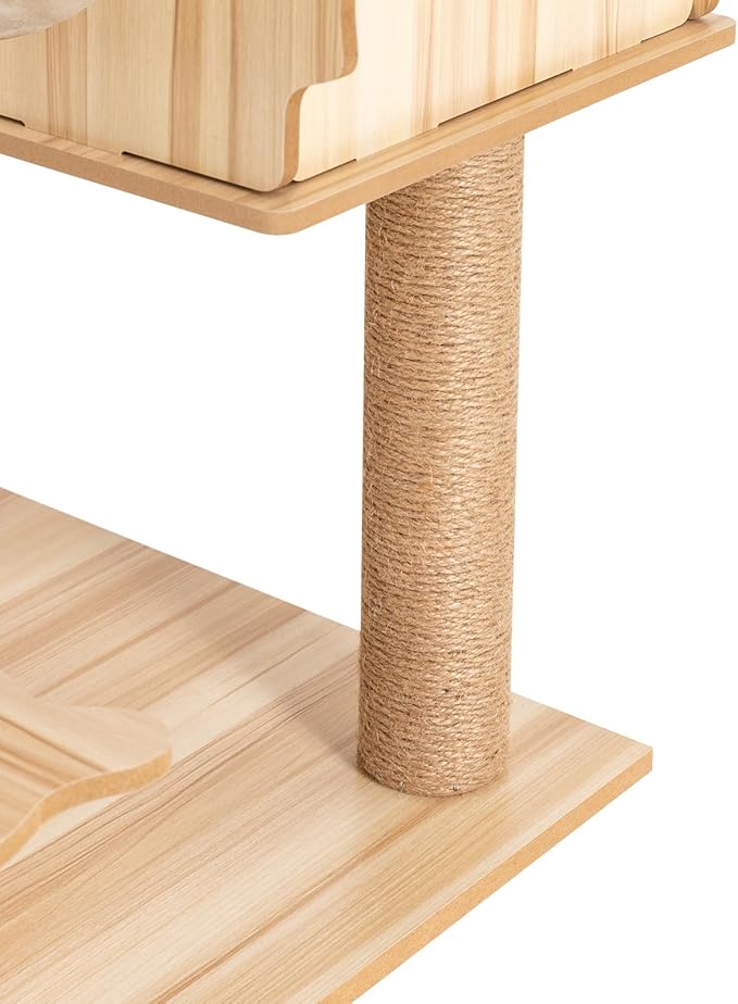 Cat Tree, 19.7''L x 19.7''W x 54''H Indoor Multiple Functions Cat Tree Floor Standing Cat Tower Kitten Toys Multi-Level Cat Houses with Scratching Posts for Living Room, Balcony, Pet Shop