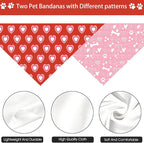 Valentine's Day Dog Bandana, 2 Pack Adjustable Holiday Party Birthday Pets Valentine Day Bandana Mother's Day Triangle Bibs Cat Scarf Set