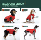 Kuoser Dog Puffer Jacket Warm Dog Coat for Small Medium Dogs, Windproof Reflective Pet Padded Vest Cold Weather Clothes Puppy Snowsuit with Hook & Loop Coats, Easy On/Off, Red M