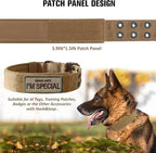 Tactical Dog Collar Military Adjustable Dog Collars Soft Nylon Training Collar with Patch Heavy Duty Metal Buckle Collars for Medium Large Dogs (Green, M)