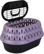 Petmate Top Load Plastic Cat Kennel for Small Dogs, Puppies & Cat Carriers, One-Door, Top Loading, Made in USA, 19" for Pets Up Tp 10 lb, Purple