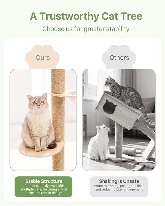 Floor-to-Ceiling Cat Tree Height Adjustable (55-115in) | 4-Level Heavy Duty Cat Activity Center with Scratching Posts, Jump Platforms, Hammock | Space-Saving Tall Cat Tower for Indoor Cats
