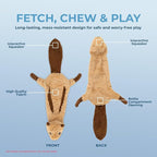 Best Pet Supplies Squeaky Dog Toys with Soft Durable Fabric for Small, Medium and Large Pets Interactive Toy for Indoor Play, Supports Active Biting and Play - Squirrel, Large
