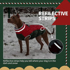 FUAMEY Dog Coat for Medium Dogs,Waterproof Dog Winter Jacket with Harness Built in Puppy Cold Weather Coats Reflective Pet Vest with Zipper Warm Fleece Dogs Snowsuit Windproof M