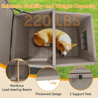 Outdoor Dog House Waterproof for Small to Medium Dogs Breeds with Openable Asphalt Roof, Anti-Chewing Iron Frame, Window, Weatherproof Indoor Outside (34" LX 22" WX 26.5" H)