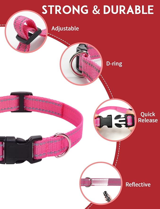 PaiPaitek Dog Shock Collar Replacement Strap 2-Pack, Reflective & Adjustable 3/4" Dog Collar for Training - Compatible with Jugbow, PetSafe, Bousnic, Garmin Replacement Collar Strap - 2 Pack