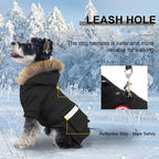 PINA Dog Coats for Small Dogs, Waterproof Dog Jacket, Dogs Winter Coat Jacket, Warm Cold Weather Coats, Windproof Reflective Hoodie with Pocket, Flannel Lining Snow Coat with Faux Fur Hood
