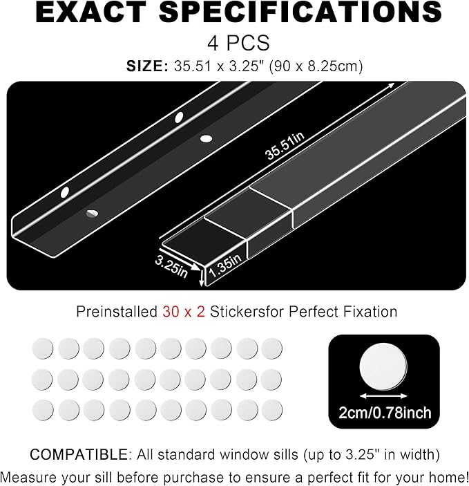 Ultra Clear Window Sill Protector - Scratch & Chew Proof Pet Guard for Dogs & Cats, Easy Install Transparent Ledge Cover, No Residue