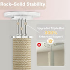 Floor to Ceiling Cat Tree, Acrylic Top Support PlateTall Cat Tower Natural Sisal Rope Scratching Post, Adjustable Height 55-103 Inches, Multi-Platform Activity Center