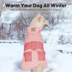 KYEESE Dog Coat Thick Cat Clothes with Pocket Soft Pet Sweater for Cold Weather Warm Pet Winter Puffer Coat with Leash Hole Waterproof Dogs Jacket with Fleece Lined Windproof Dog Coats for Small Dogs