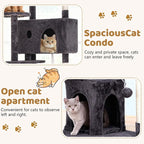 BestOffice 70 Inch Cat Tree, Multi-Level Cat Tower with Condo, Perches, Sisal Scratching Posts, Climbing Ladder,Indoor Activity Center Play House for Kittens & Adult Cats, Ashy