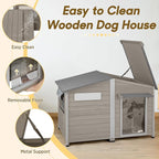 51.2" L Extra Large Weatherproof Dog House, Chew-Proof Iron Frame Kennel for Small & Large Breeds