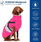 KOESON Dog Coat, Windproof Dog Winter Coat with Harness Built in for Extra Large Dogs, Waterproof Reflective Pet Snow Jacket with Warm Fleece Lining for German Shepherd, Labrador Retriever