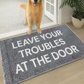 Muddy Mat® Absorbent Microfiber Door Mat and Pet Rug, Non Slip Washable Chenille Indoor Outdoor Entry Rug - Leave Your Troubles at The Door Funny Welcome Mat Entryway 19"x30"