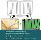 Dog Fence Indoor - 2-Panel Freestanding Dog Gate for Doorways, Hallways, House or Stairs -40x24-Inch Retractable Foldable Expandable Wood Pet by SFJC (White)