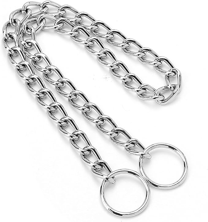 Chain Collar for Dogs, Metal Slip Link Heavy Duty Martingale Dog Collars Training Puppy Collars for XXS XS Small Medium Large Dogs, Silver S