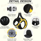 BEAUTYZOO Small Dog Harness and Leash Set,Step in No Choke No Pull Soft Mesh Dog Harnesses Reflective for Extra-Small/Small Medium Puppy Dogs and Cats,Yellow M
