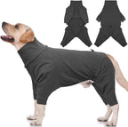 Dog Winter Coat Soft Fleece Pullover Pajamas, Fullbody Dog Cold Weather Jacket, Warm Pullover Doggie Winter Thermal 4-Legged Onesie Jumpsuit,High Collar Snowsuit Sweater for Dogs