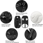 Aiboria Dog Coat for Winter Waterproof Dogs Jackets Windproof Fleece Small Dog Vest Harness Winter Padded Pet Black L