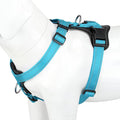 Plutus Pet Adjustable No Pull Dog Harness with Leather Accents, Heavy Duty Reflective Nylon Vest for Training, Hiking, Easy Walk Harness for Small, Medium, Large Dogs (Light Blue, S)