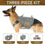 Forestpaw Dog Harness for Large Dogs,Tactical Dog Harness with Handle,No Pull Military Service Dog Vest with Pockets Adjustable for Walking Training,Gray,Chest 21.5-45"