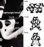 Fitwarm Halloween Ghost Dog Pajamas, Funny Halloween Costumes for Dogs, Fleece Dog Onesie with Feet, Doggy Clothes for Small Dogs Boy Girl, Pet Apparel, Black, White, Large