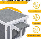 GEGURI All-Weather Outdoor Insulated Shelter for Cats, Dogs & Rabbits – Weatherproof Hutch with Thermal Layer, Elevated Floor, and Asphalt Roof